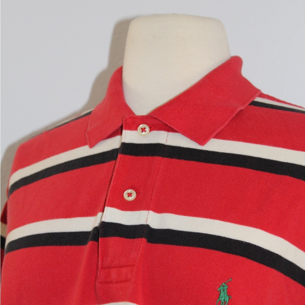 Red Navy Stripe Polo - Picture 4 of 6